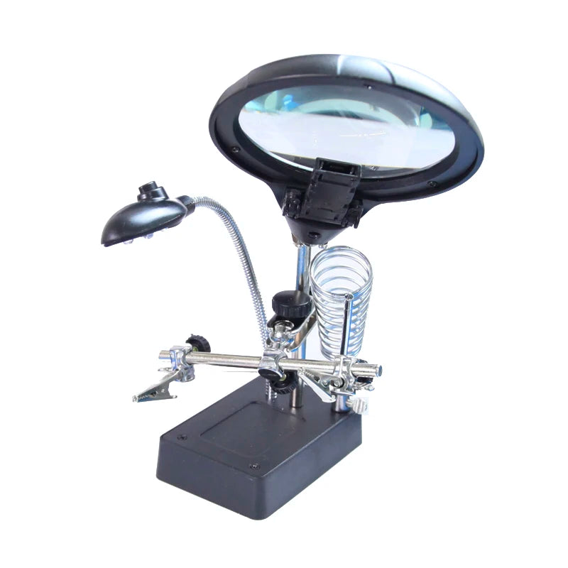 Three-fold replacement LED lamp lighting auxiliary multi-function bracket inspection 10 times table lamp magnifying glass Peaceful Pleasures Health and Wellness
