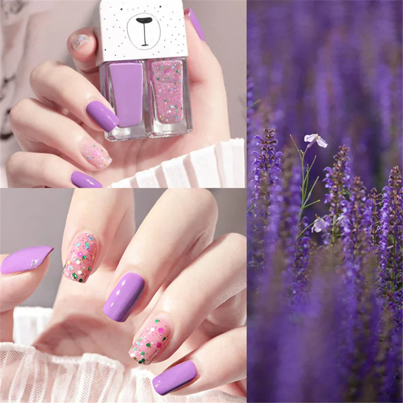 2-in-1 Candy Color Nail Polish | Quick Dry Waterproof Water-Based