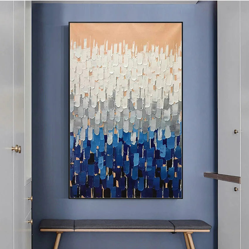 Abstract Hand Drawn Canvas Acrylic Oil Painting Modern Popular Wall Decor Art Mural Living Room Bedroom Restaurant Hotel Poster Peaceful Pleasures Health and Wellness