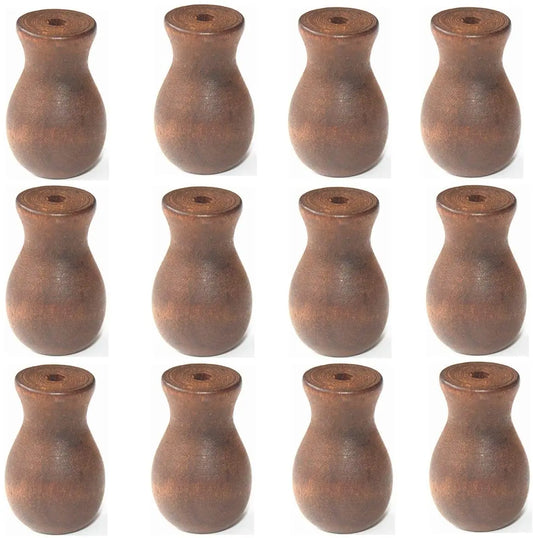 12pcs Brown Wood Tassel for Window Blinds White Cord Knobs Wooden Hanging Ball Pulls for Curtain Craft Peaceful Pleasures Health and Wellness Default Title