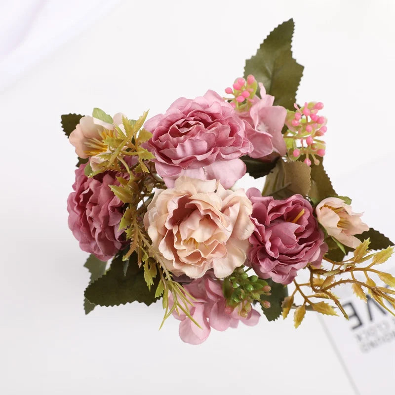 Silk Artificial Rose Bouquet for Wedding & Home Décor