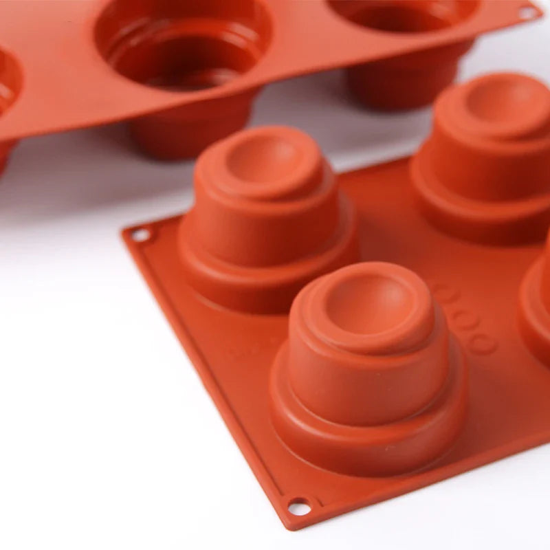 6-Cavity 3D Silicone Mold for Cake, Mousse & Chocolate