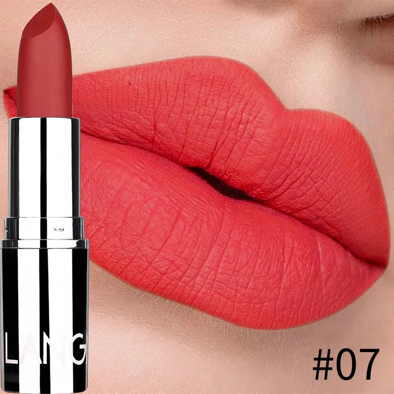 Langmanni Matte Velvet Lipstick – 8 Colors, Waterproof Long-Lasting