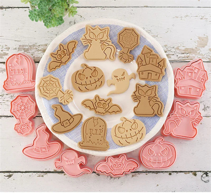 8-Piece Halloween Cookie Cutter & Biscuit Mold Set – Ghost DIY