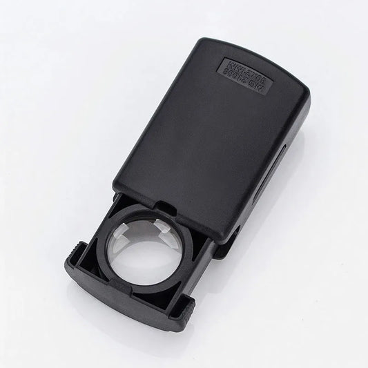 30X Handheld Magnifying Glass With LED Light Flexible Black Illuminated Magnifier Drawer Type Pocket Magnifier Jewelry Loupe Peaceful Pleasures Health and Wellness Battery Included