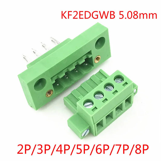5sets KF2EDGWB 5.08 2/3/4/5/6/7/8/9/10/12Pin Wall Terminal Plug Type 5.08mm Pitch Connector Pcb Screw Terminal Block Peaceful Pleasures Health and Wellness 5 set 2P