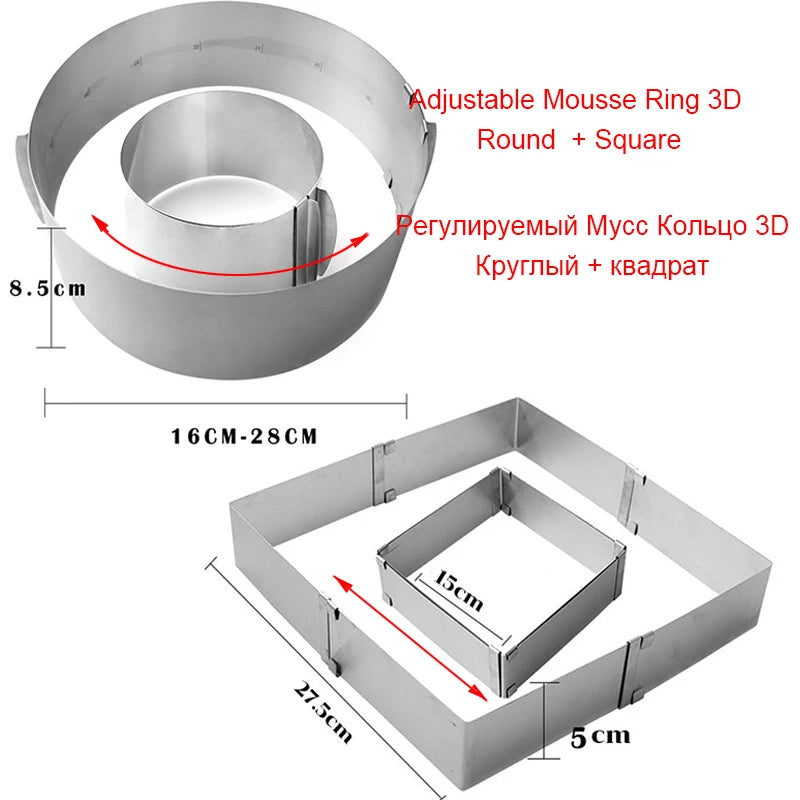 8-Piece Cake Turntable Decorating Set | Rotating Stand, Adjustable Mousse Rings, Spatulas & Scrapers