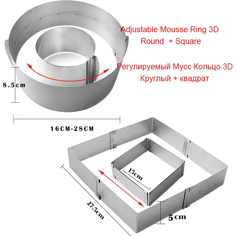 8-Piece Rotating Cake Turntable Set – Mousse Rings & Spatulas