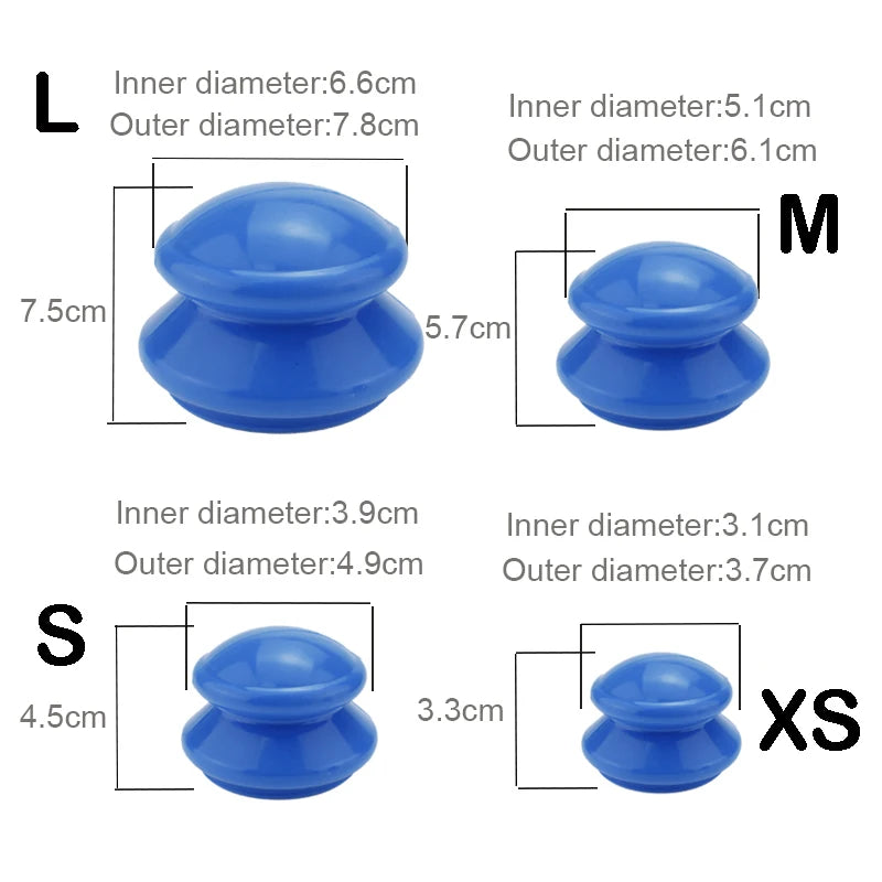 4-Piece Silicone Cupping Set – Anti-Cellulite Body Massage
