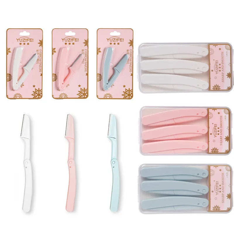 Foldable Eyebrow Trimmer Razor – Stainless Steel | 1 or 3pcs