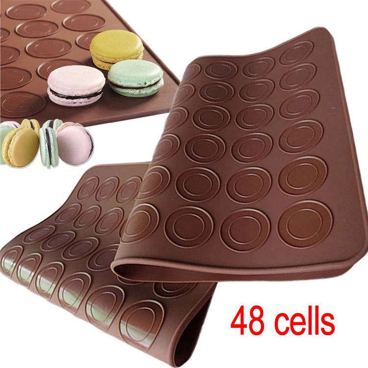 48-Cavity Silicone Macaron Baking Mat – Non-Stick Oven Sheet Mold for Macarons & Pastries