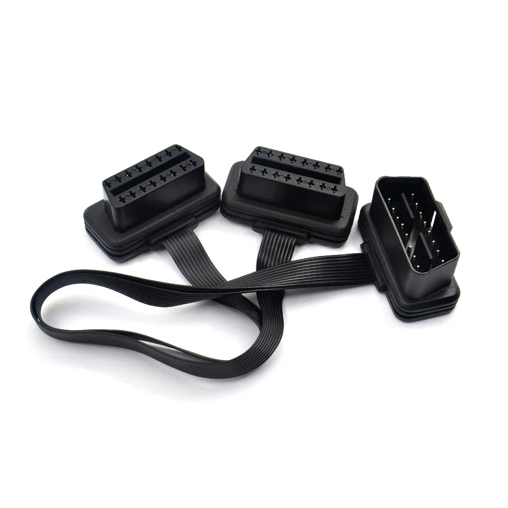 OBD2 Y Splitter Extension Cable 16 Pin Male to Dual Female 30cm