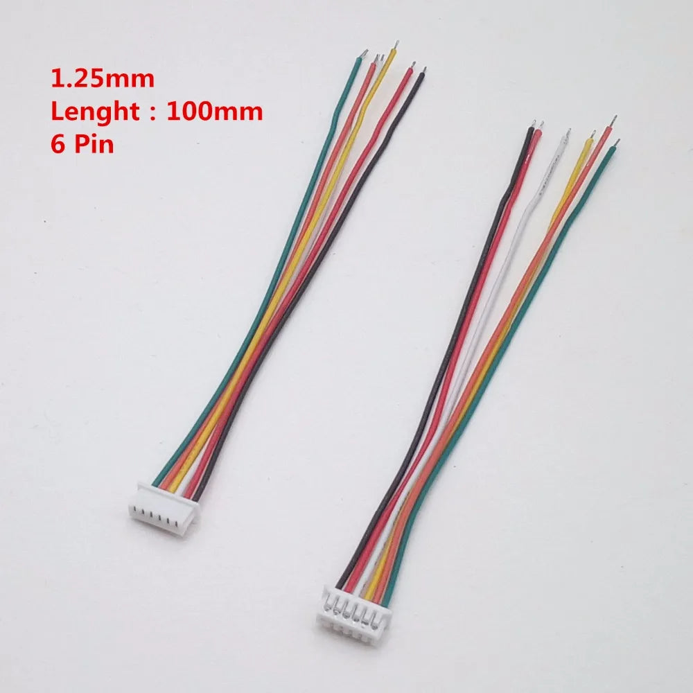 100Pcs/Lot 1.25 Wire Cable Connector JST 2/3/4/5/6/7/8/9/10Pin Electronic Line Single Head Connect Terminal Plug 28AWG 10cm Diy Peaceful Pleasures Health and Wellness