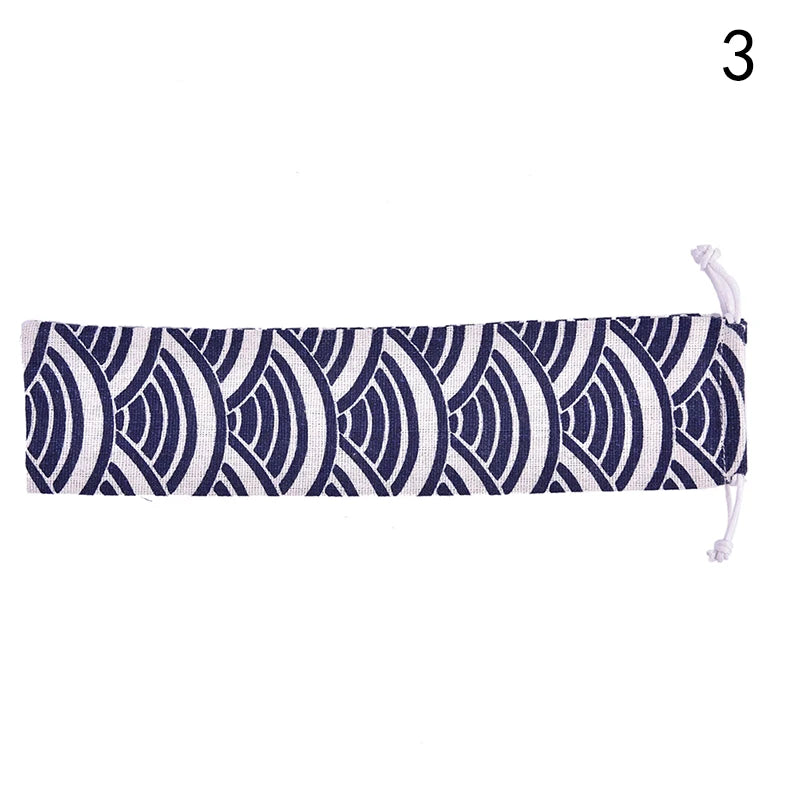Cutlery Case Drawstring Bag Portable Tableware Bag Cotton Linen Travel Spoon bag Peaceful Pleasures Health and Wellness N3