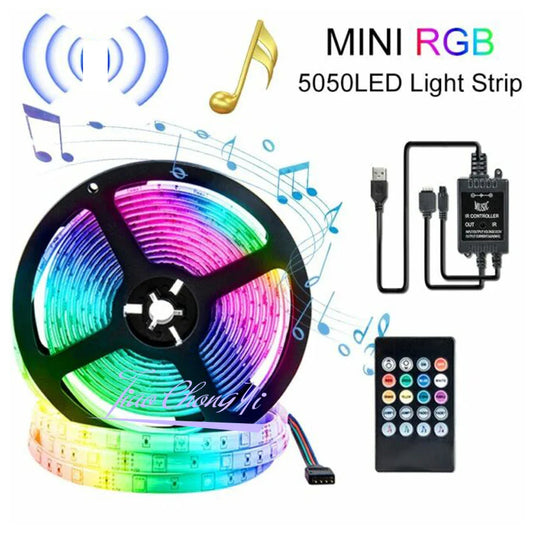 RGB LED Strip Light 5V USB TV Backlight 5050 SMD Bluetooth 1M–5M RGB LED Strip Light Oasis Select