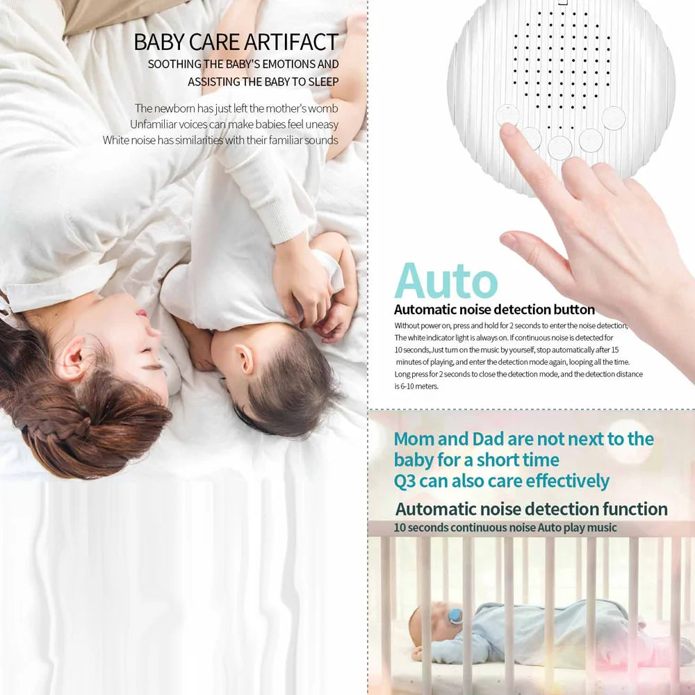 Portable Baby White Noise Machine | 10 Sounds, USB Rechargeable