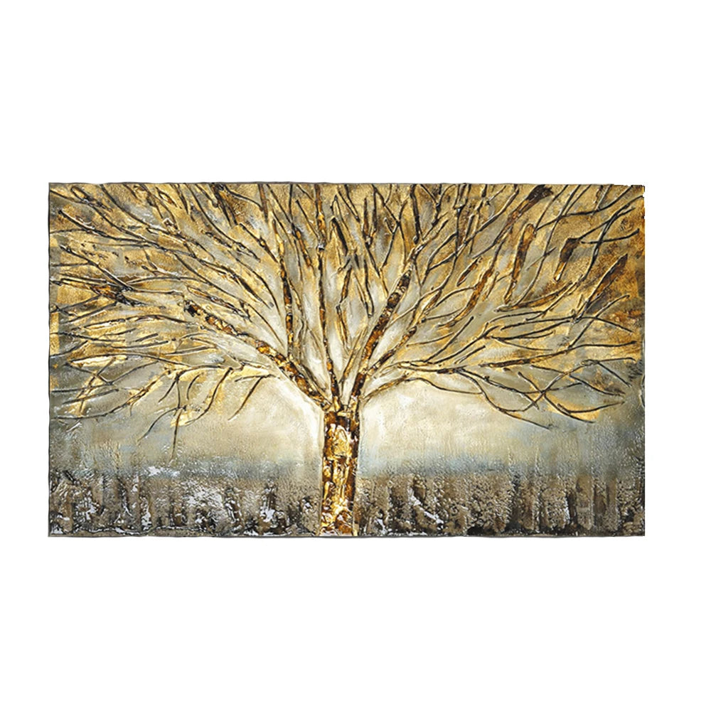 Gold Tree of Life Oil Painting Poster and Prints on Canvas Abstract Art Pictures Modern Wall Art For Home Living Room Decoration Peaceful Pleasures Health and Wellness QP10214 70x120cm No Frame