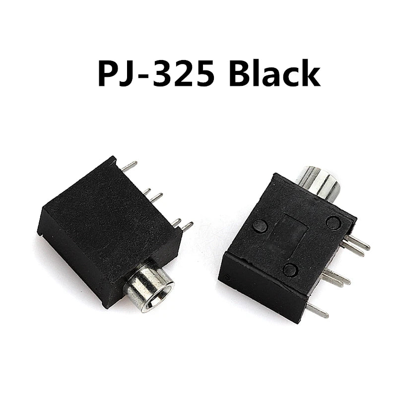 10pcs Headphone Jack 3.5mm PJ PJ313 PJ320 PJ325 PJ326 PJ327 PJ358 PJ392 PJ342 Audio and Video Female Dual Channel Stereo Jack Peaceful Pleasures Health and Wellness PJ-325 Black