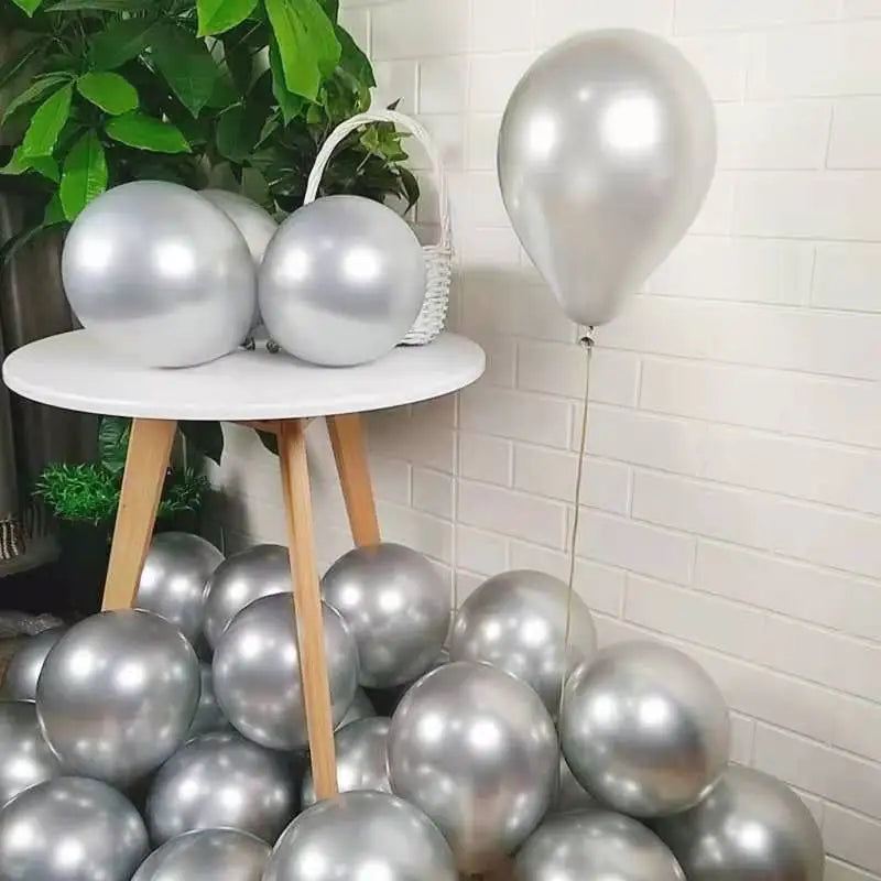 Chrome Metallic Latex Party Balloons – 20 or 50 Pack