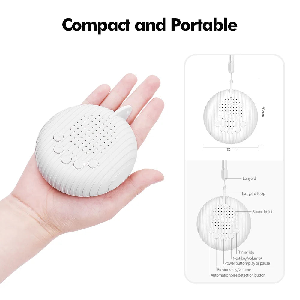 Portable Baby White Noise Machine | 10 Sounds, USB Rechargeable
