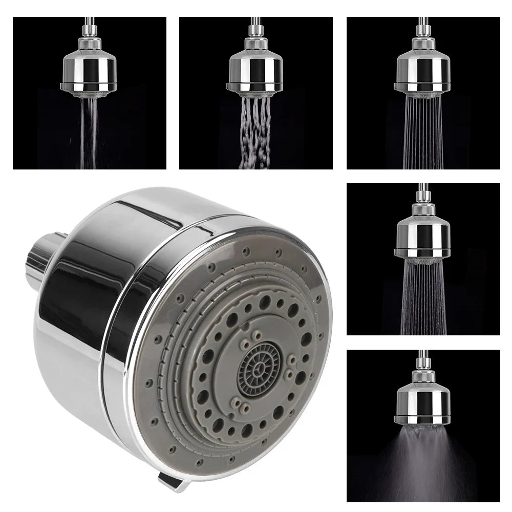 5-Setting Water-Saving Rotating Shower Head | Chrome Handheld