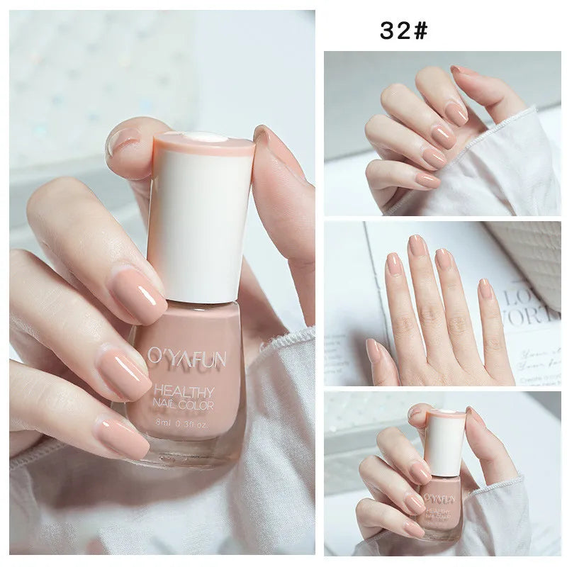 Quick-Dry Tearable Nail Polish | Glitter Matte Waterproof 40 Colors