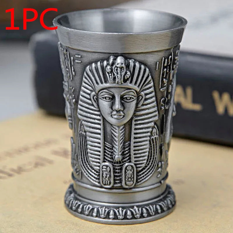 Ancient Egypt Decorative Metal Wine Goblet – Retro Egyptian Chalice, Unique Gift for Halloween & Christmas