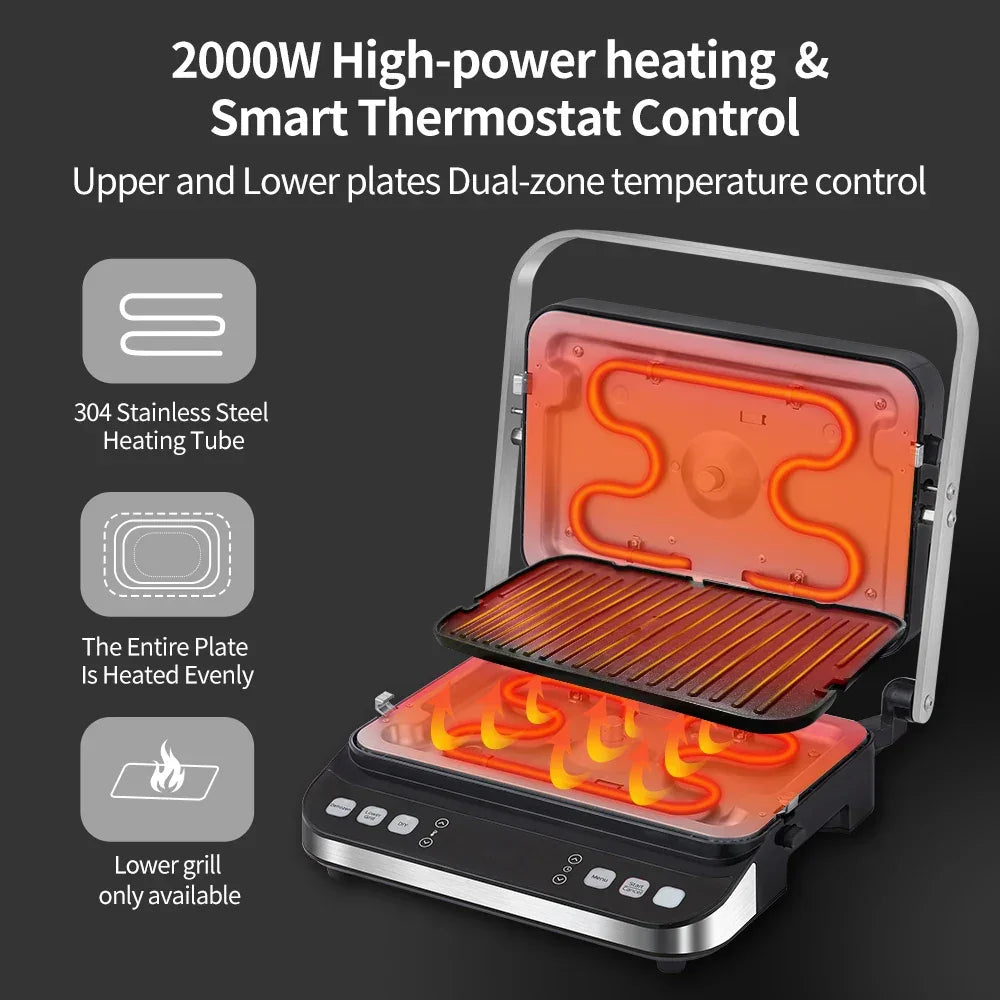 BioloMix 2000W Electric Contact Grill & Panini Press | BCG02D Peaceful Pleasures Health and Wellness