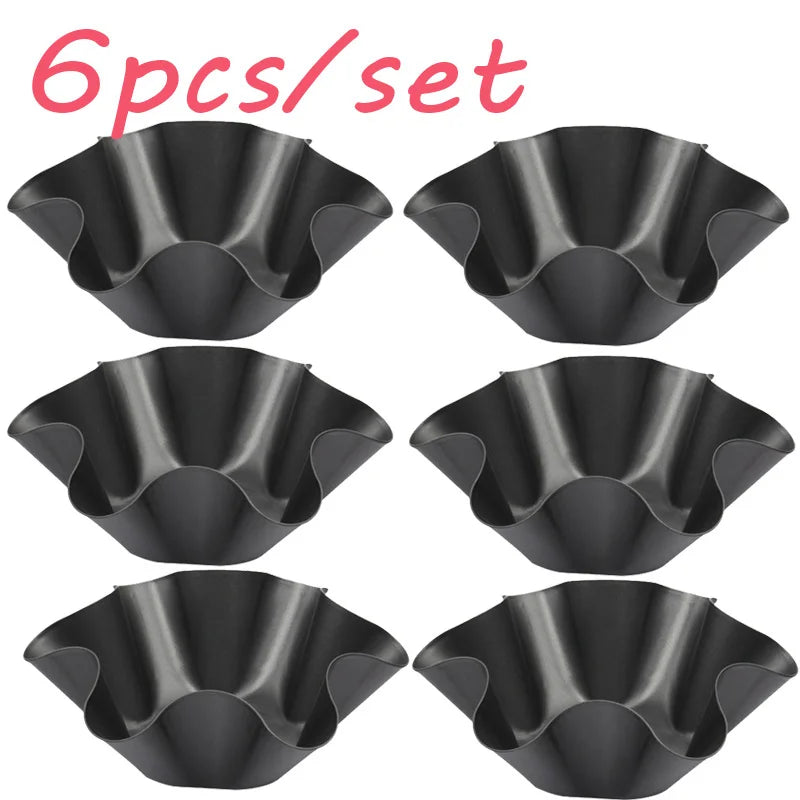 6-Piece Nonstick Egg Tart Mold Set – Flower-Shape Cupcake & Tartlet Pans Peaceful Pleasures Health and Wellness 6pc