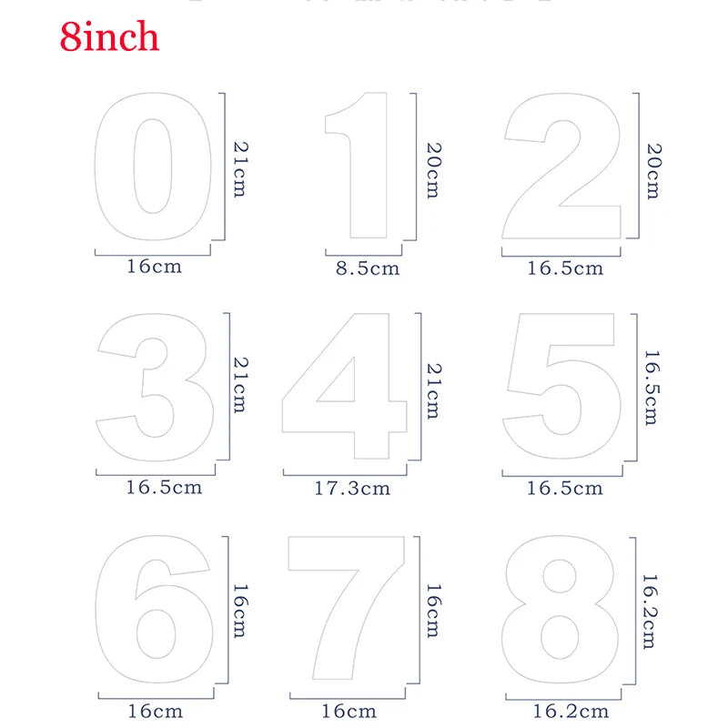 9-Piece Number Cake Mold Set (0–8) – Transparent PET Stencils for Fondant, Birthday & Wedding Cake Decorating, 6/8/10 Inch