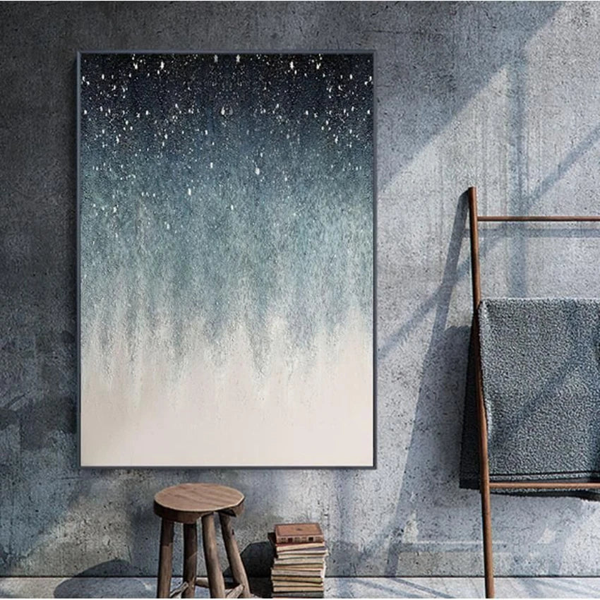 Handmade Vast Starry Sky Canvas Oil Painting Abstract Vertical Version Frameless Wall Decoration Poster For Living Room Bedroom Peaceful Pleasures Health and Wellness