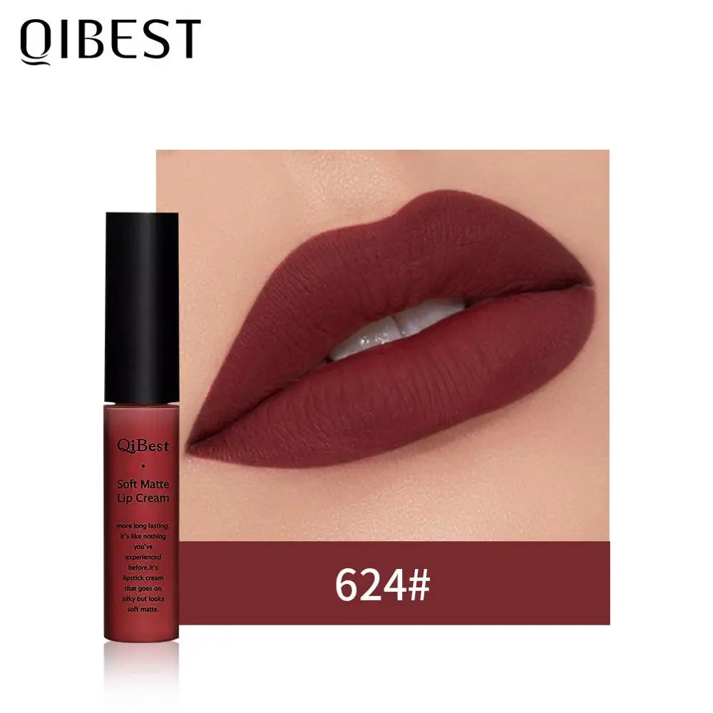 QIBEST Matte Liquid Lipstick – 34 Colors Velvet Nude Waterproof