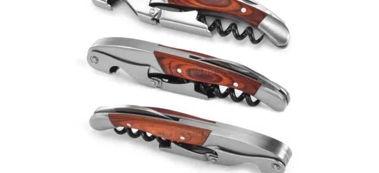 Wine Corkscrew Bottle Opener Inlay Wood in Bar Accesories Kitchen Tools Home Bar Opener Cork Taps Non-Stick Worm Black Paint Peaceful Pleasures Health and Wellness Rose Wood