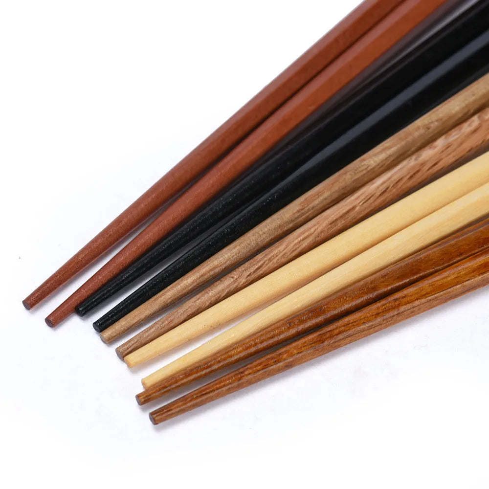 5 Pair Janpanese Korean Food Wooden Chopsticks Reusable Natural Beech Chopsticks Chinese Set Palillos Japanese Gift Pack Peaceful Pleasures Health and Wellness