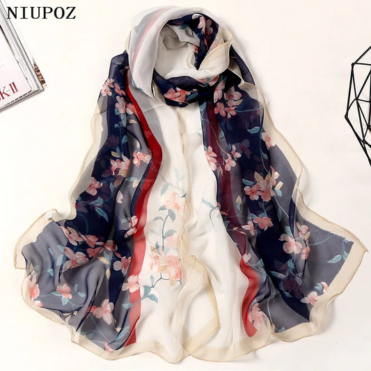 Multiple Lotus Leaf Flower Chiffon Georgette Bandana Scarf Women Peaceful Pleasures Health and Wellness