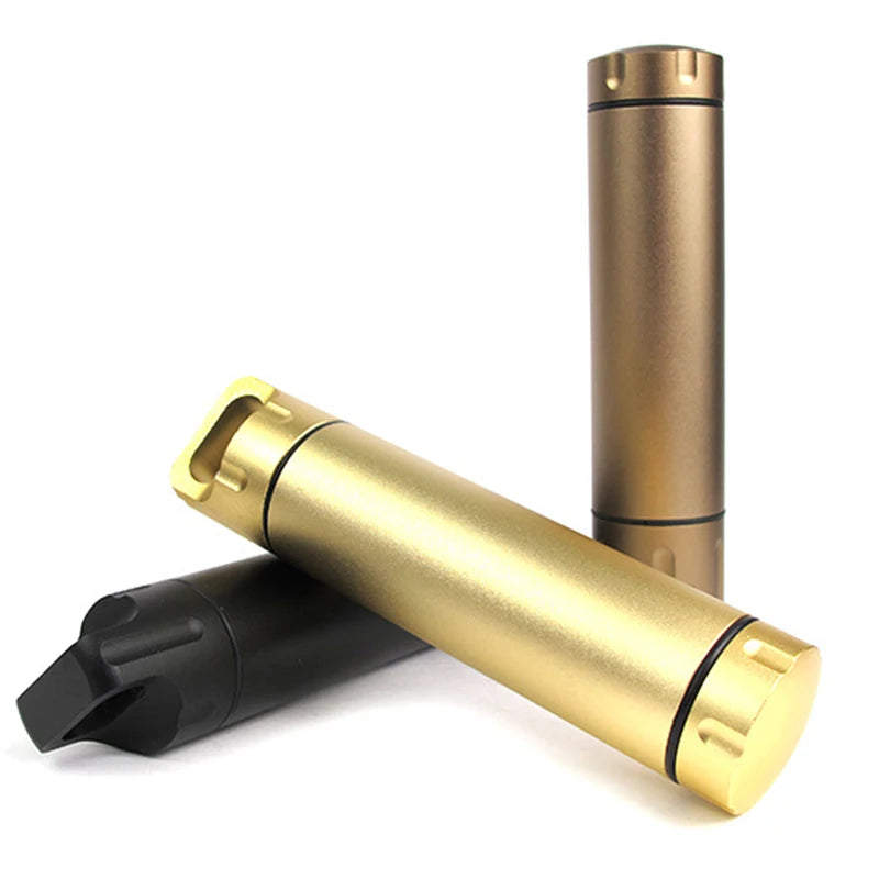 Portable Waterproof Capsule Seal Bottle Aluminum Alloy Outdoor Survival Pill Box Multifunctional Container Outdoor Tools Peaceful Pleasures Health and Wellness