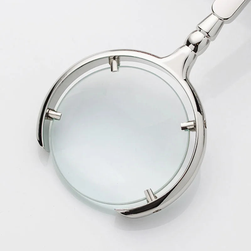 60Mm Magnifying Glass Handheld Magnifier Classic Russian 8X Antique Metal Crafts for Antique Jade Jewelry Newspaper Book Reading Peaceful Pleasures Health and Wellness