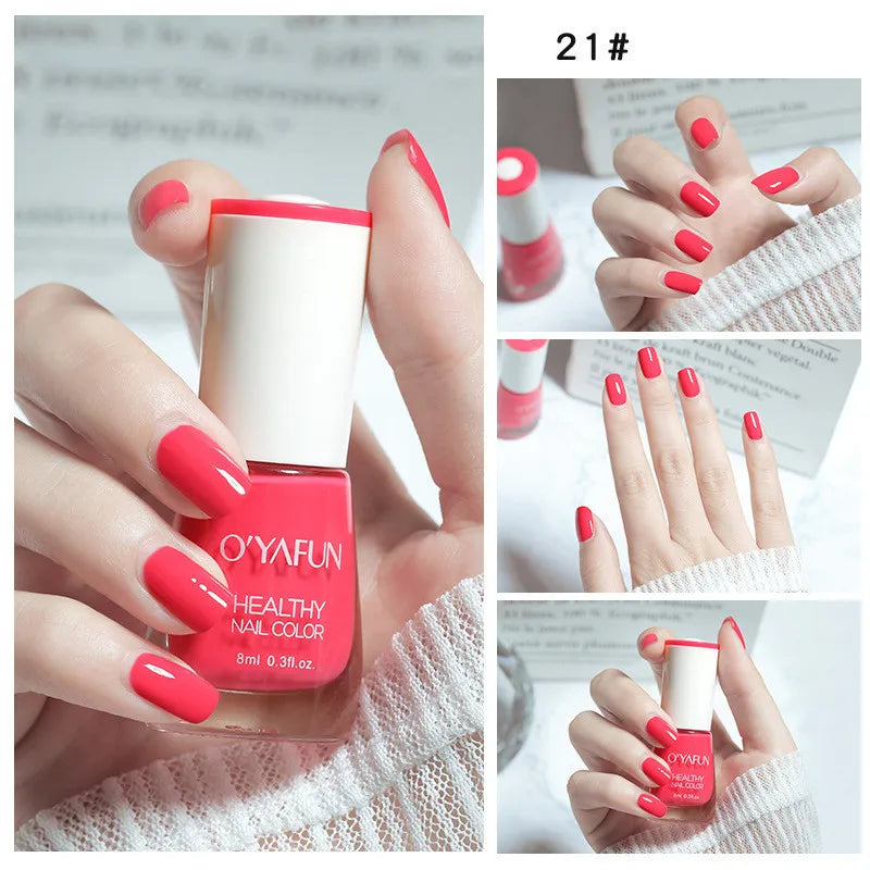 Quick-Dry Tearable Nail Polish | Glitter Matte Waterproof 40 Colors