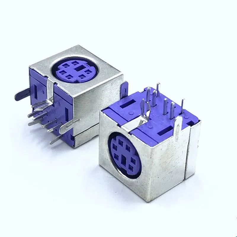 10PCS Keyboard Socket PS2 6P Purple Green Mouse Socket 6-pin Connector Peaceful Pleasures Health and Wellness Purple
