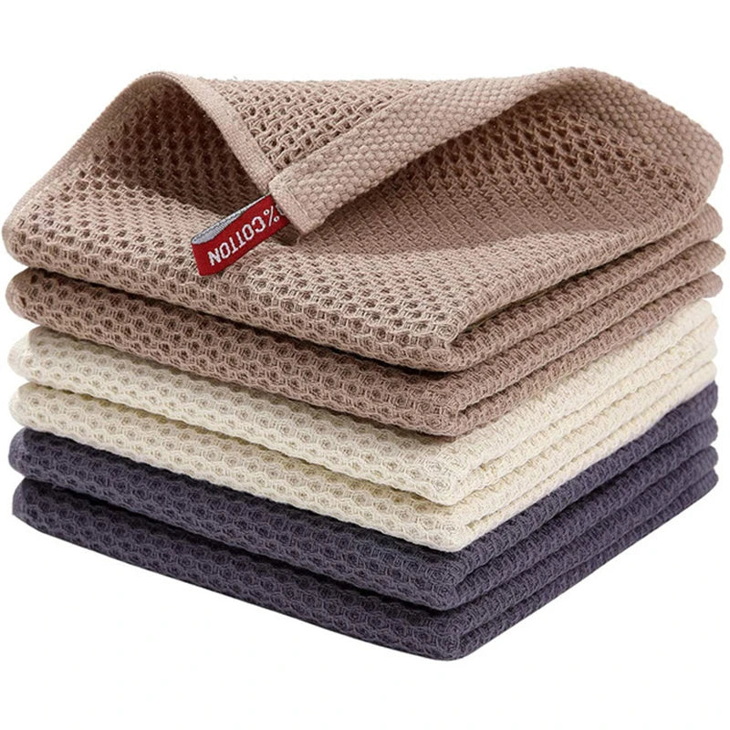 Waffle Cotton Kitchen Cleaning Cloths – Absorbent Rags | Lrosey
