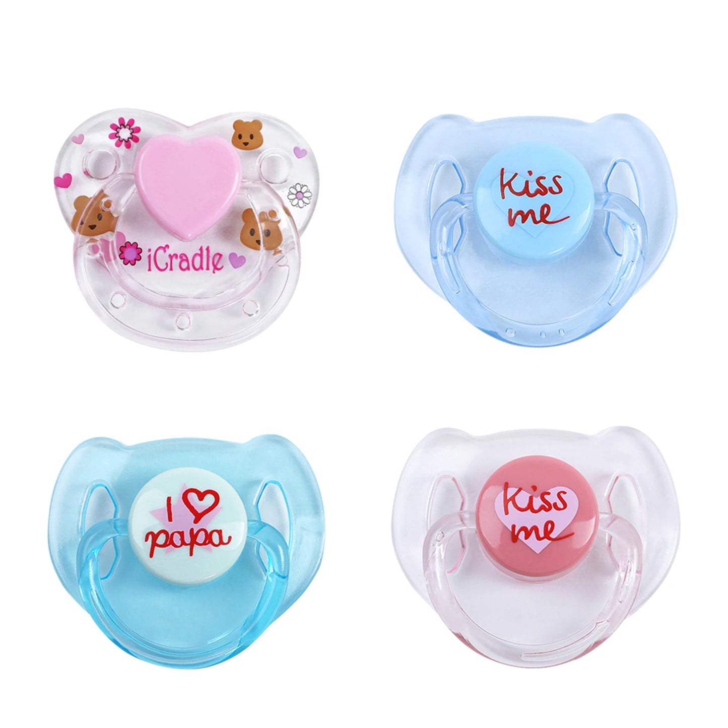 Magnetic Pacifiers for Reborn Dolls – 4 Pack Assorted Colors