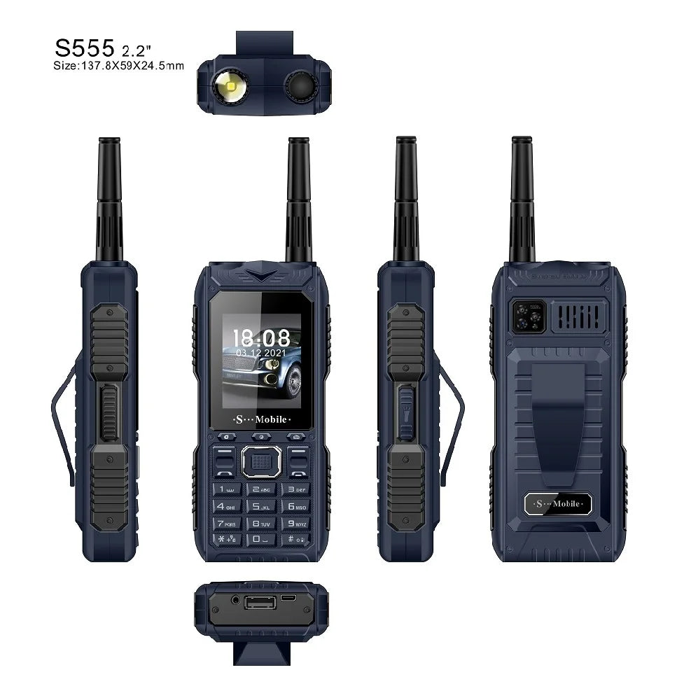 S555 Three Cards Three Standby Outdoor Mobile Phone Standby Long Can Pull Up Antenna Signal Strongly Send Waist Clip ( EU/USA ) Peaceful Pleasures Health and Wellness