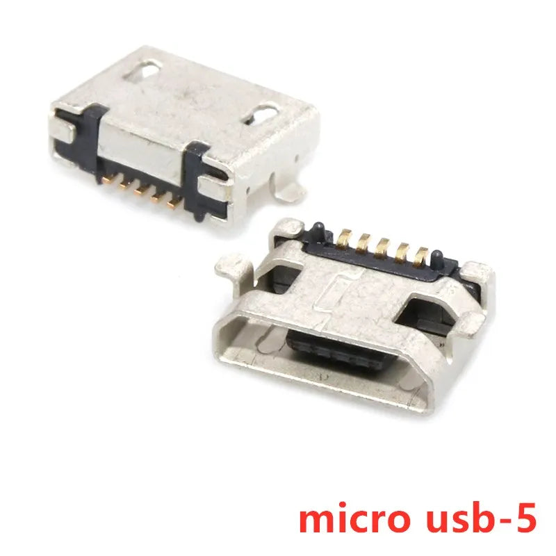 10pcs/Lot Micro USB 5 Pin SMT Socket Connector Type B Female Placement SMD DIP USB Charging Connectors Peaceful Pleasures Health and Wellness micro usb-1 10PCS