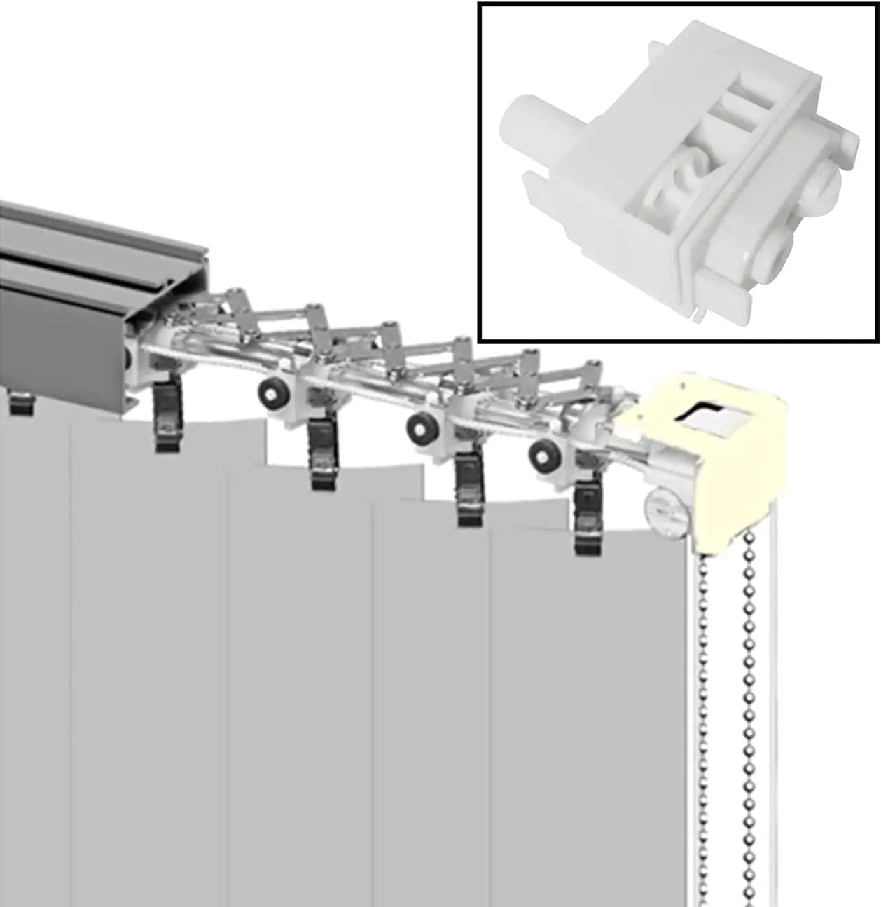 Vertical Blinds Headrail Head Seal Control Set Replacement