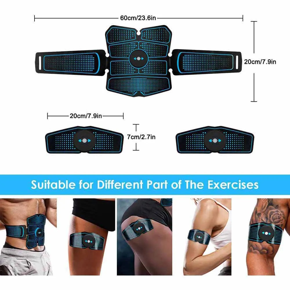 EMS Abs Stimulator Belt – 8 Pad Muscle Toner for Core & Arms