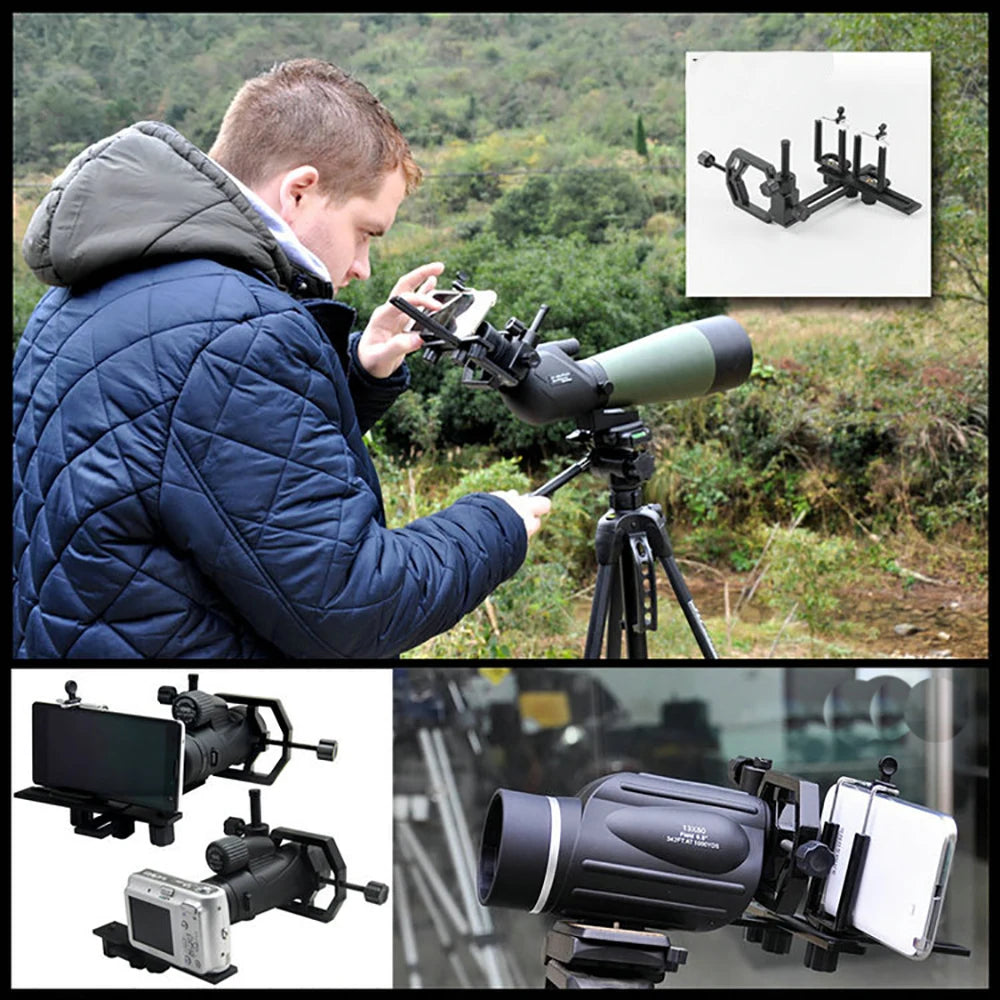 Telescope Photography Stand for Mobile Phone, Clip to Connect Digital Camera, Camping Equipment, Travel Exploration Accessories Peaceful Pleasures Health and Wellness