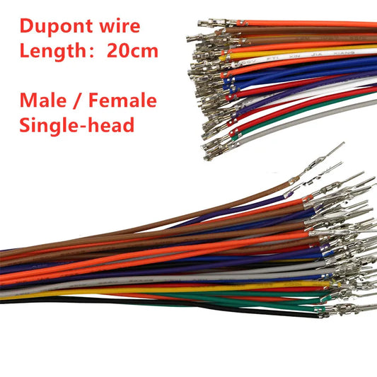 20pcs/Lot DuPont Wire Single-head Connecting Wire 20CM 26AWG 2.54MM 1P Terminal Cable For DuPont Plastic Shell Peaceful Pleasures Health and Wellness Black 20PCS Female