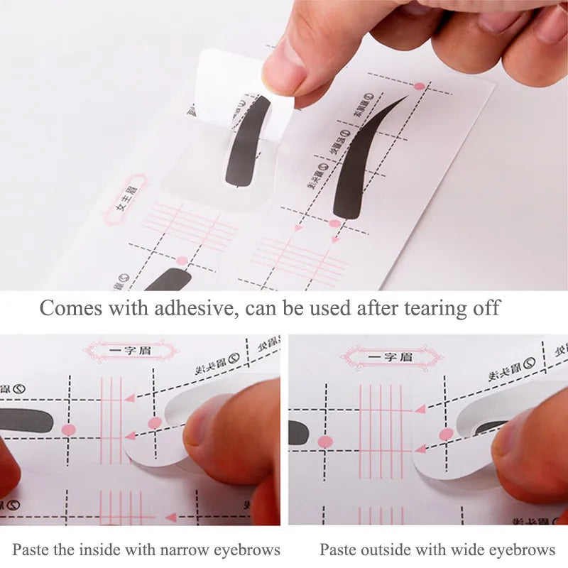 24-Pair Eyebrow Stencil Stickers Set | 12 Shapes Makeup Tool