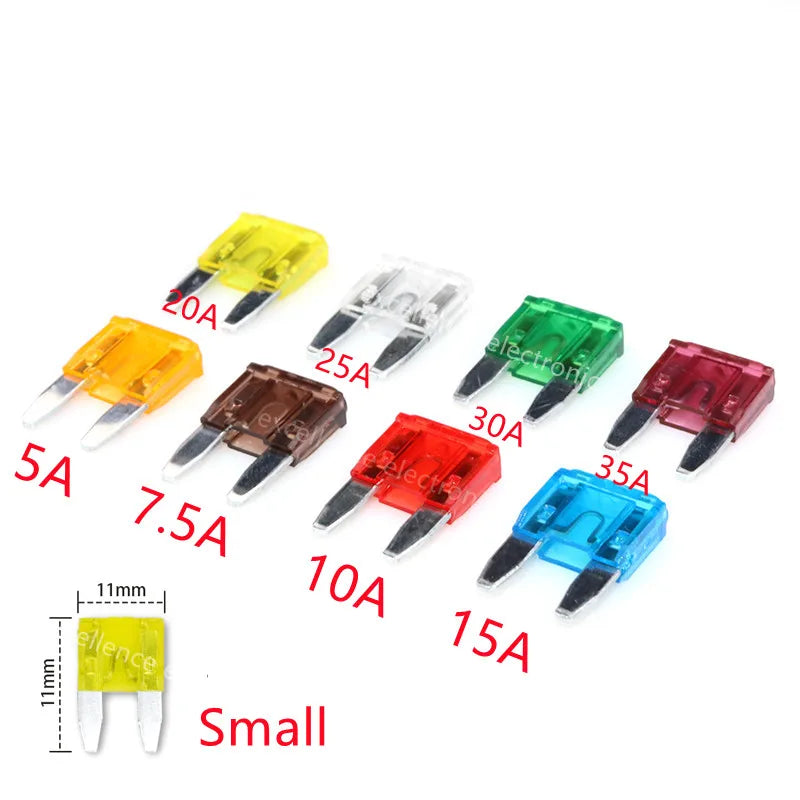 10pcs Car Fuse Mini Small Medium 5A 7.5A 10A 15A 20A 25A 30A 35A 40A Amp Clip Fuse for Car Truck Peaceful Pleasures Health and Wellness Small 25A