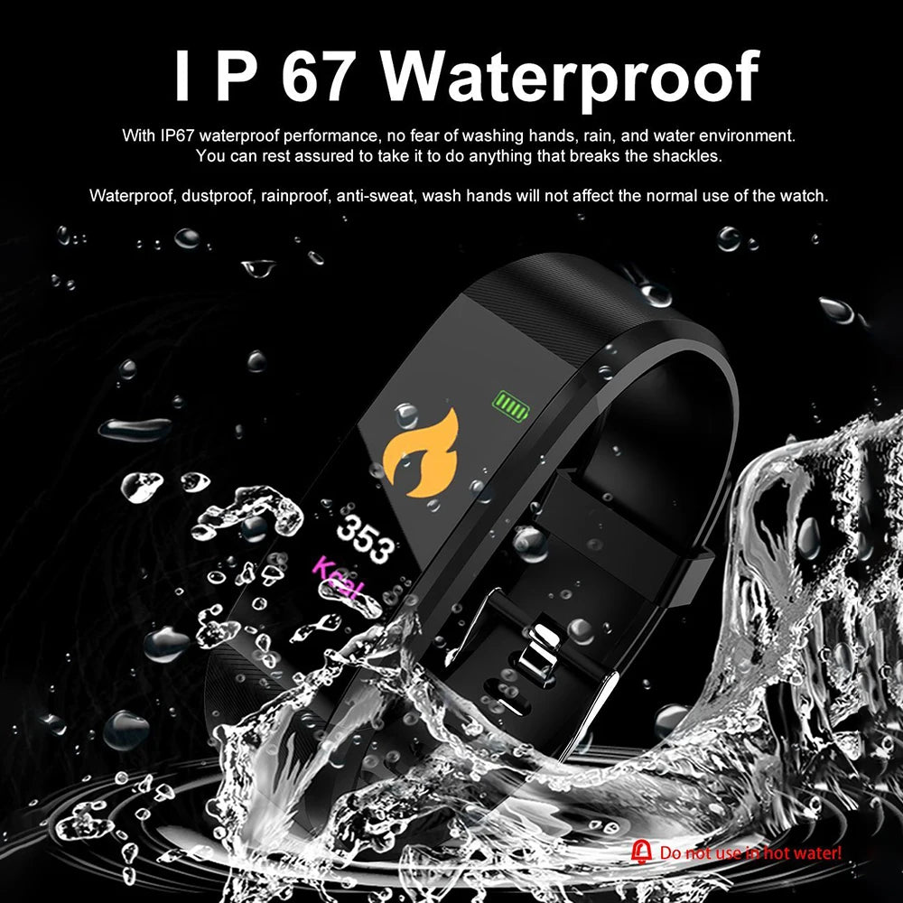 For Fitbit LCD Smartband Watch Fitness Tracke Heart Rate Blood Pressure Smart Bracelet Bluetooth-Compatible Waterproof Wristband Peaceful Pleasures Health and Wellness